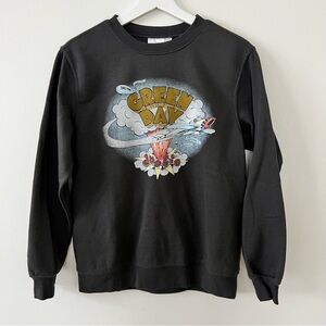 Green Day Dookie Album Logo Official Long Sleeve Crewneck Sweatshirt Black S